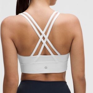 Lululemon Strappy White Sports Bra Size 4 Energy Longline